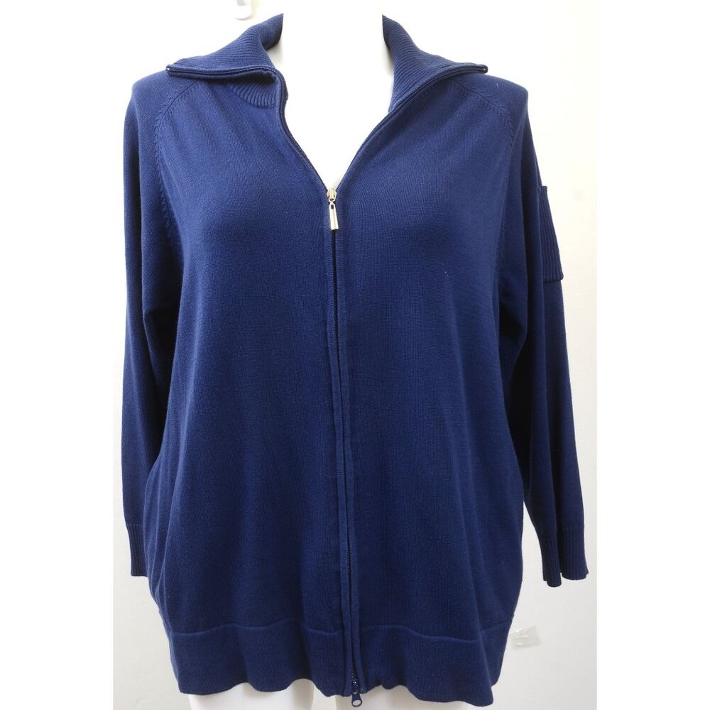 Avenue PLUS 18/20 Navy Full Zip Athleisure Jacket Travel Beachy Nautical